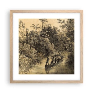 Poster in einem Rahmen aus heller Eiche - Expedition zur Quelle - 40x40 cm