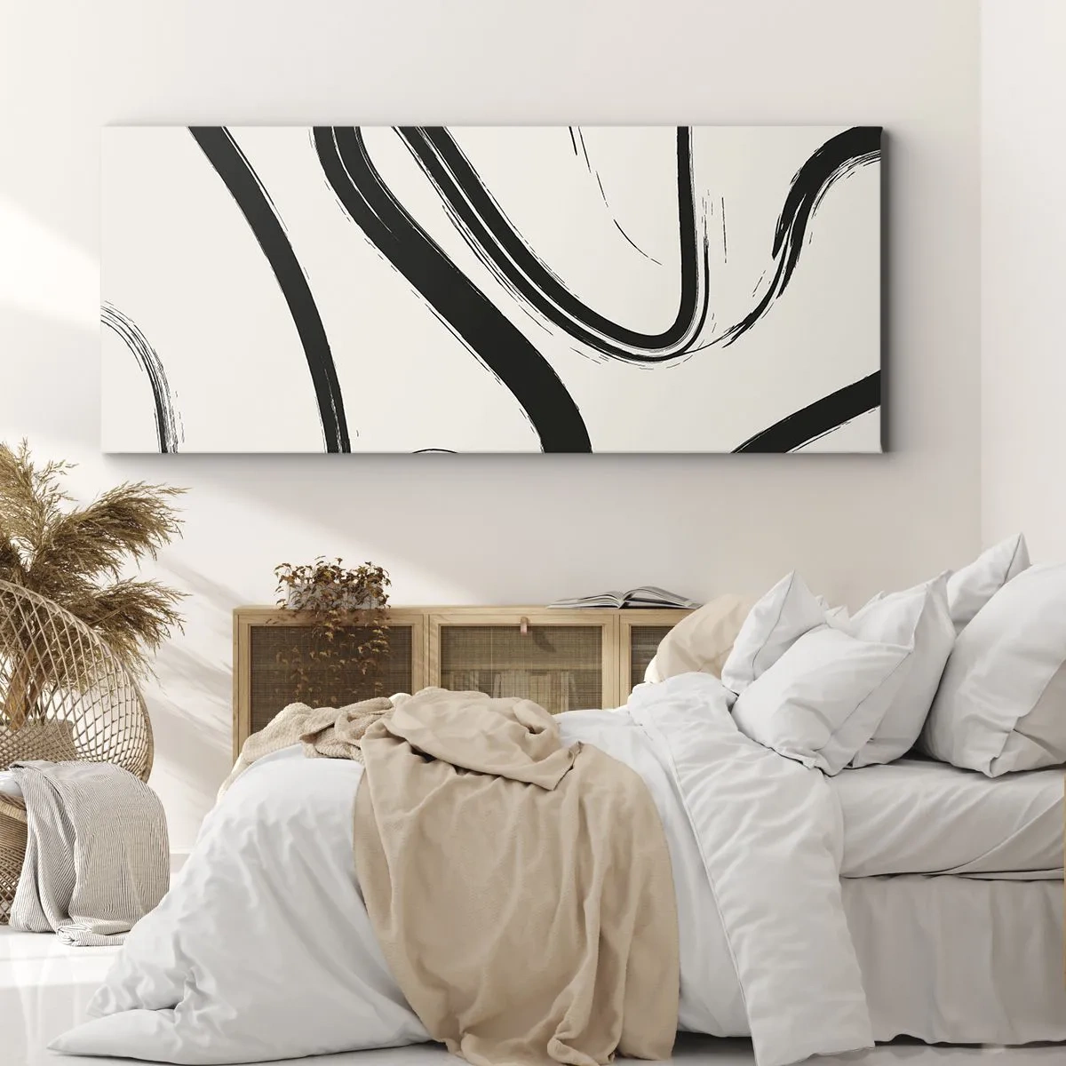 Bild auf Leinwand - Leinwandbild - Schwarz-Weiß-Laune - 100x40 cm