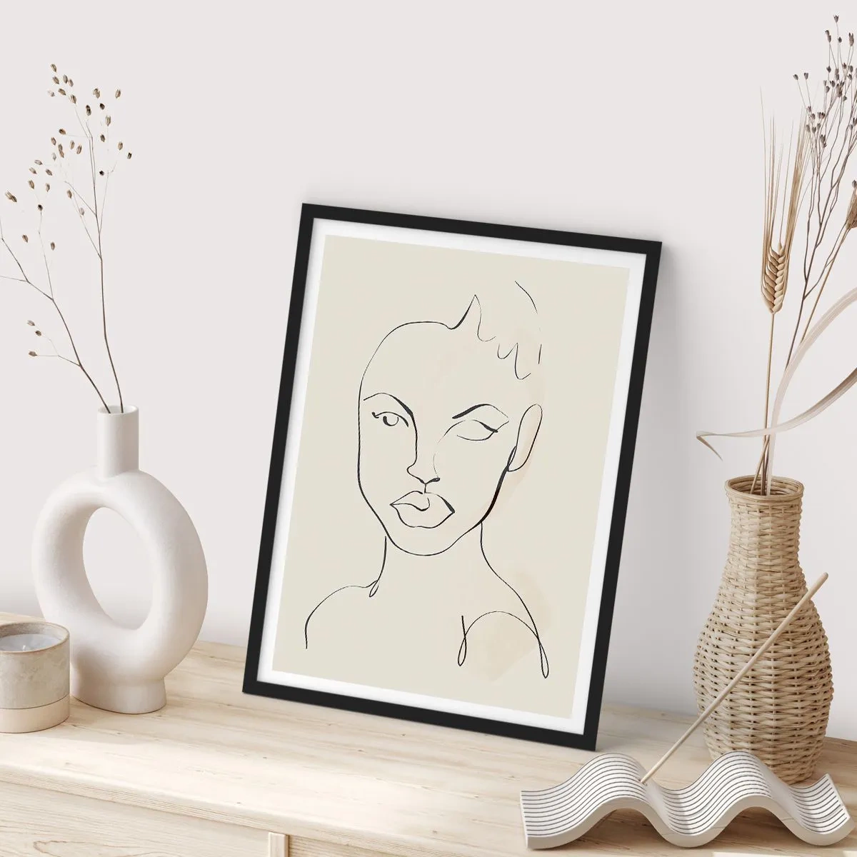Poster in einem schwarzem Rahmen - Umriss der Sinnlichkeit - 40x50 cm