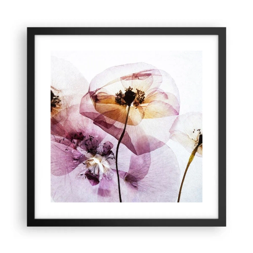Poster in einem schwarzem Rahmen - Transparente Körperblumen - 40x40 cm