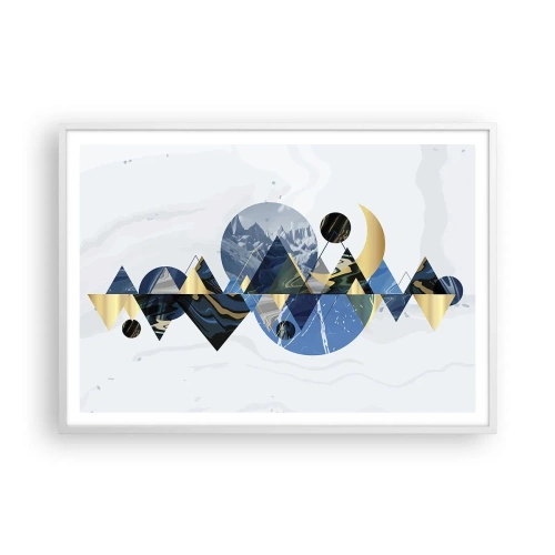 Poster in einem weißen Rahmen - Geometrische Landschaft - 100x70 cm