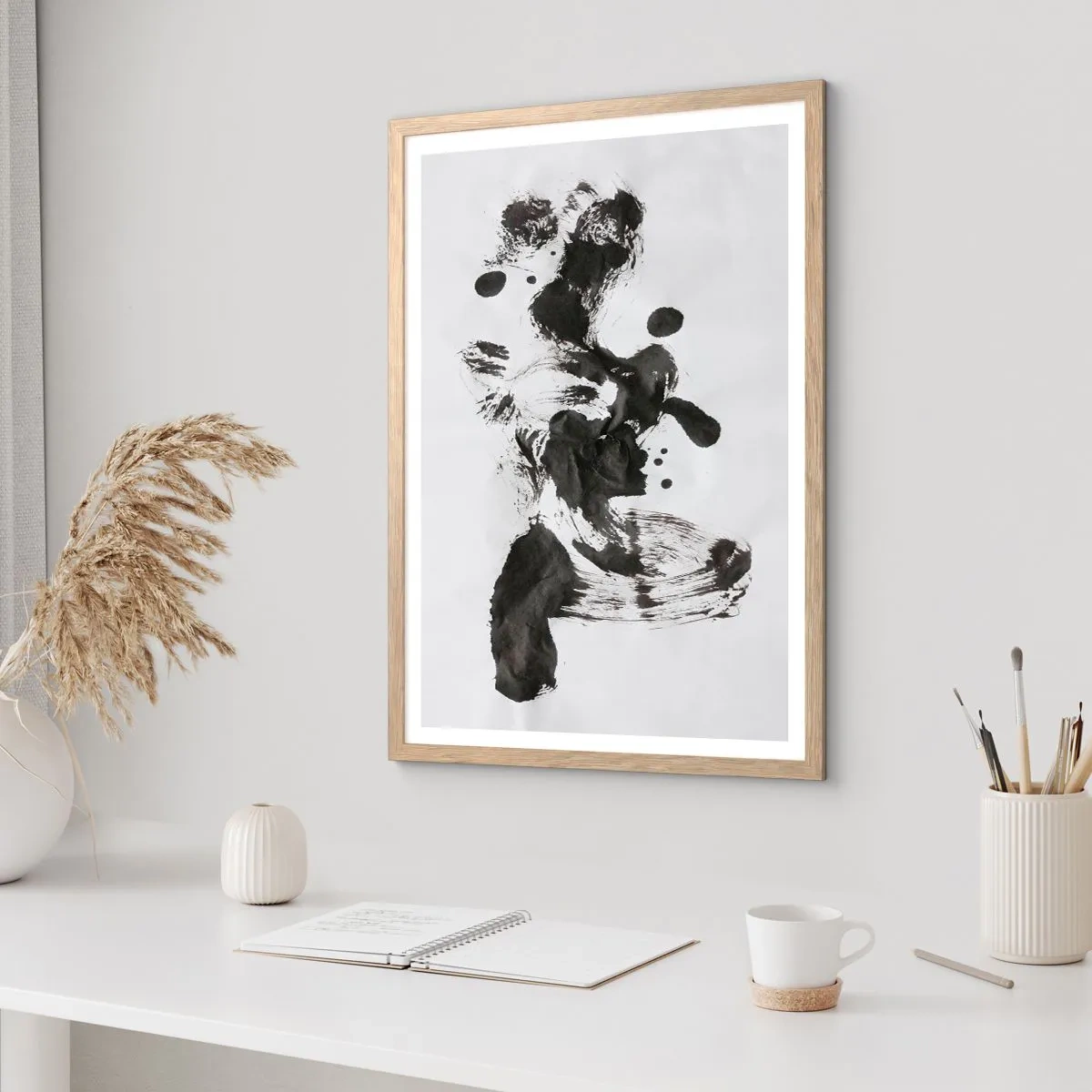 Poster in einem Rahmen aus heller Eiche - Obwohl das Wahnsinn ist, steckt darin eine Methode? - 70x100 cm