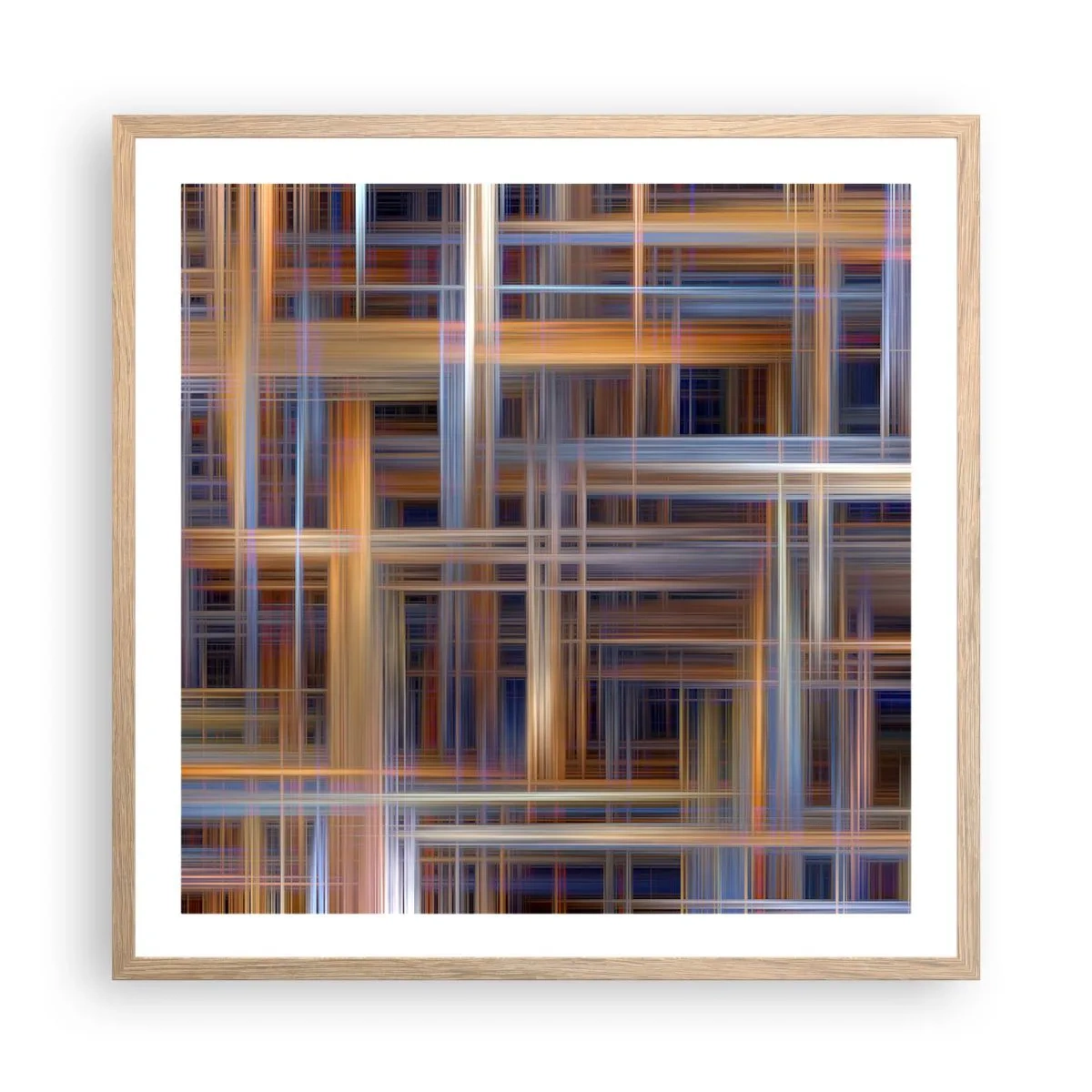 Poster in einem Rahmen aus heller Eiche - Aus Licht gewebt - 60x60 cm