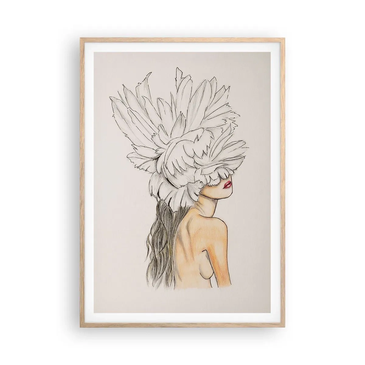 Poster in einem Rahmen aus heller Eiche - Gekrönte Schönheit - 70x100 cm