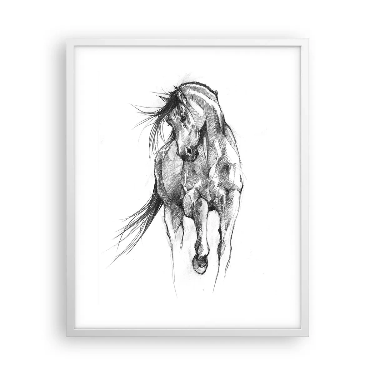 Poster in einem weißen Rahmen - Im anmutigen Trab - 40x50 cm