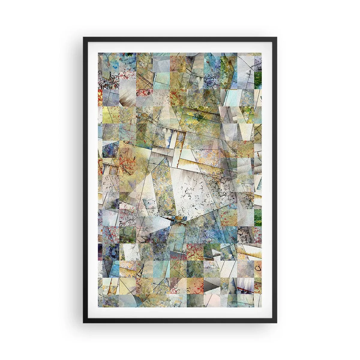 Poster in einem schwarzem Rahmen - Geometrische Mischung - 61x91 cm