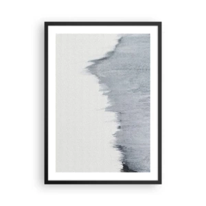 Poster in einem schwarzem Rahmen - Eine abstrakte Komposition in Grautönen mit dynamischen Pinselstrichen. - 50x70cm - Mysteriöse Aufzeichnung - Moderne Wanddekoration für Wohnzimmer und Schlafzimmer ARTTOR