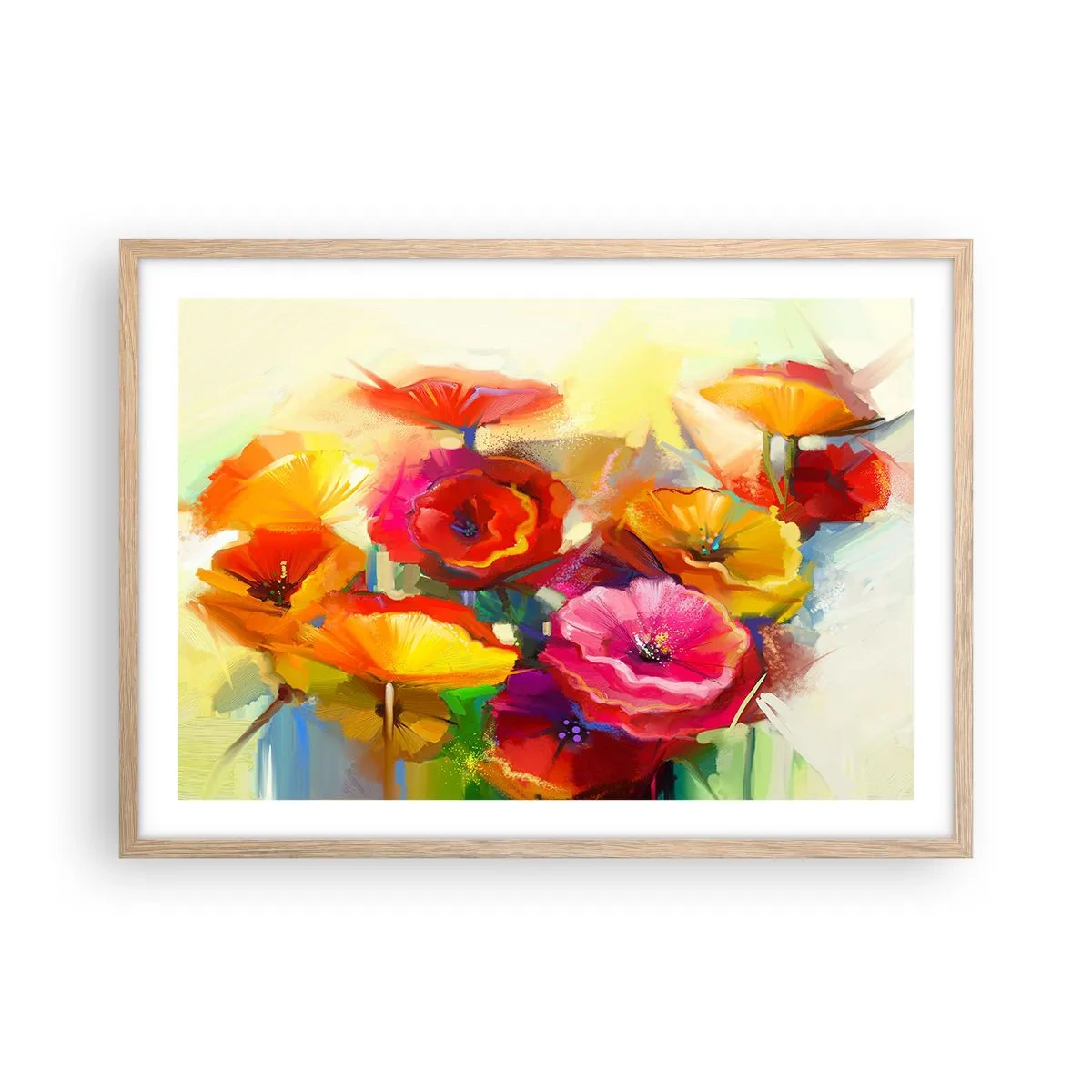 Poster in einem Rahmen aus heller Eiche - Nicht nur rot - 70x50 cm