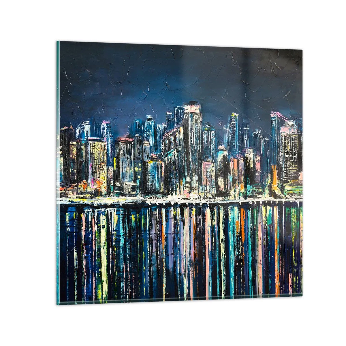 Glasbild - Bild auf glas - Kaskade von Lichtern - 30x30 cm