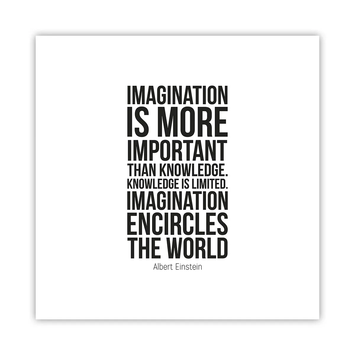 Poster - Einstein über die Kraft der Vorstellungskraft - 30x30 cm