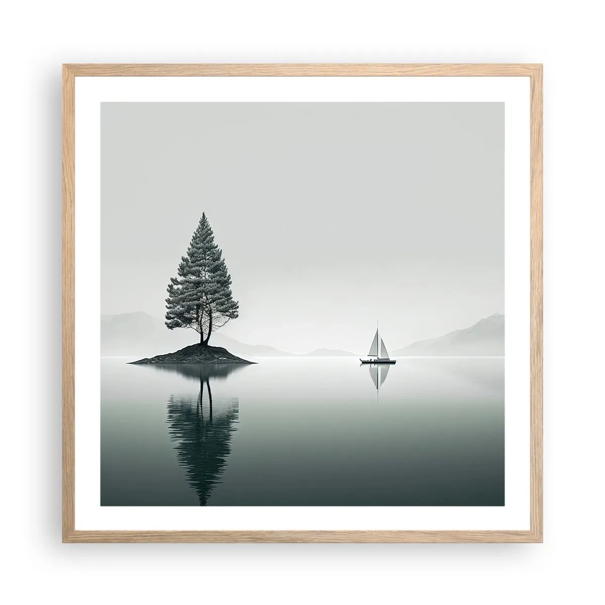 Poster in einem Rahmen aus heller Eiche - Traum - 60x60 cm
