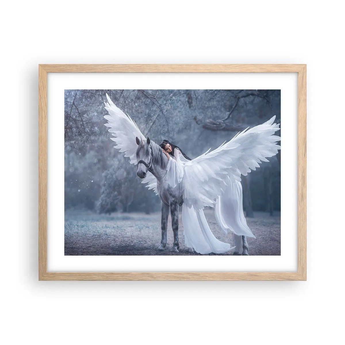 Poster in einem Rahmen aus heller Eiche - Ein inspirierter Moment - 50x40 cm