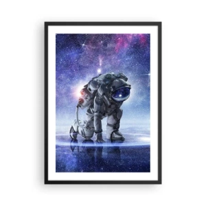 Poster in einem schwarzem Rahmen - Astronaut vor dem Hintergrund des Weltraums - 50x70cm - Der Sternenhimmel über mir - Moderne Wanddekoration für Wohnzimmer und Schlafzimmer ARTTOR