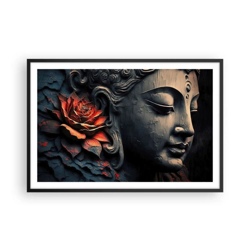 Poster in einem schwarzem Rahmen - Im Einklang mit der Welt - 91x61 cm