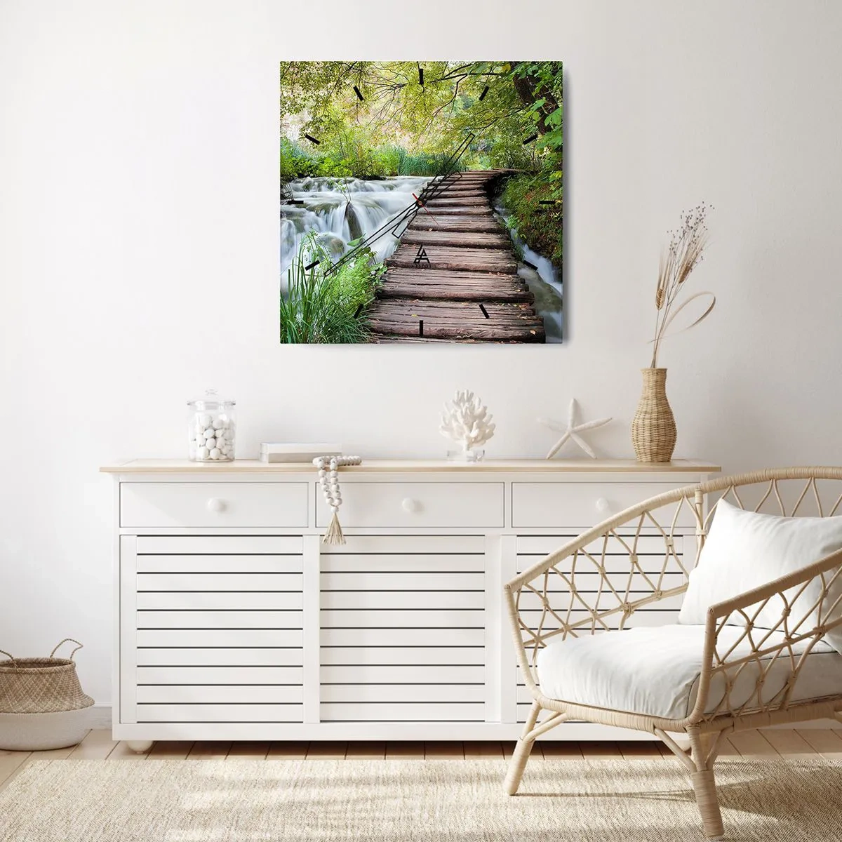 Wanduhr - Glasuhr - Das Wasser ist überhaupt nicht ruhig - 30x30 cm