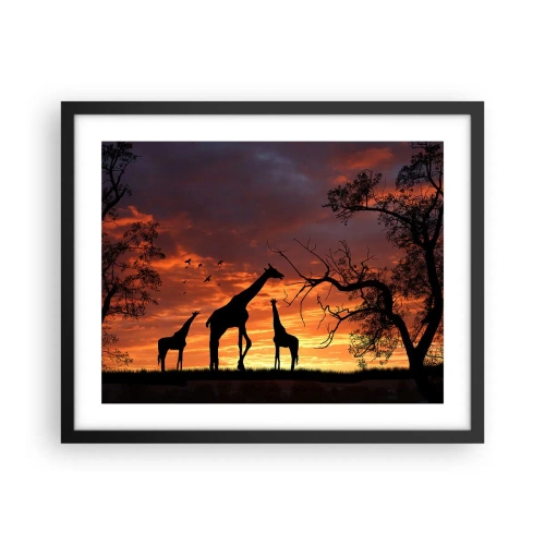 Poster in einem schwarzem Rahmen - Ein kleines Abendessen mit deinen Liebsten - 50x40 cm