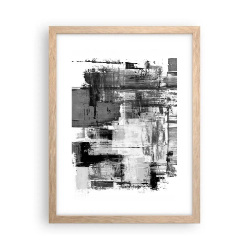 Poster in einem Rahmen aus heller Eiche - Wunderschönes Grau - 30x40 cm