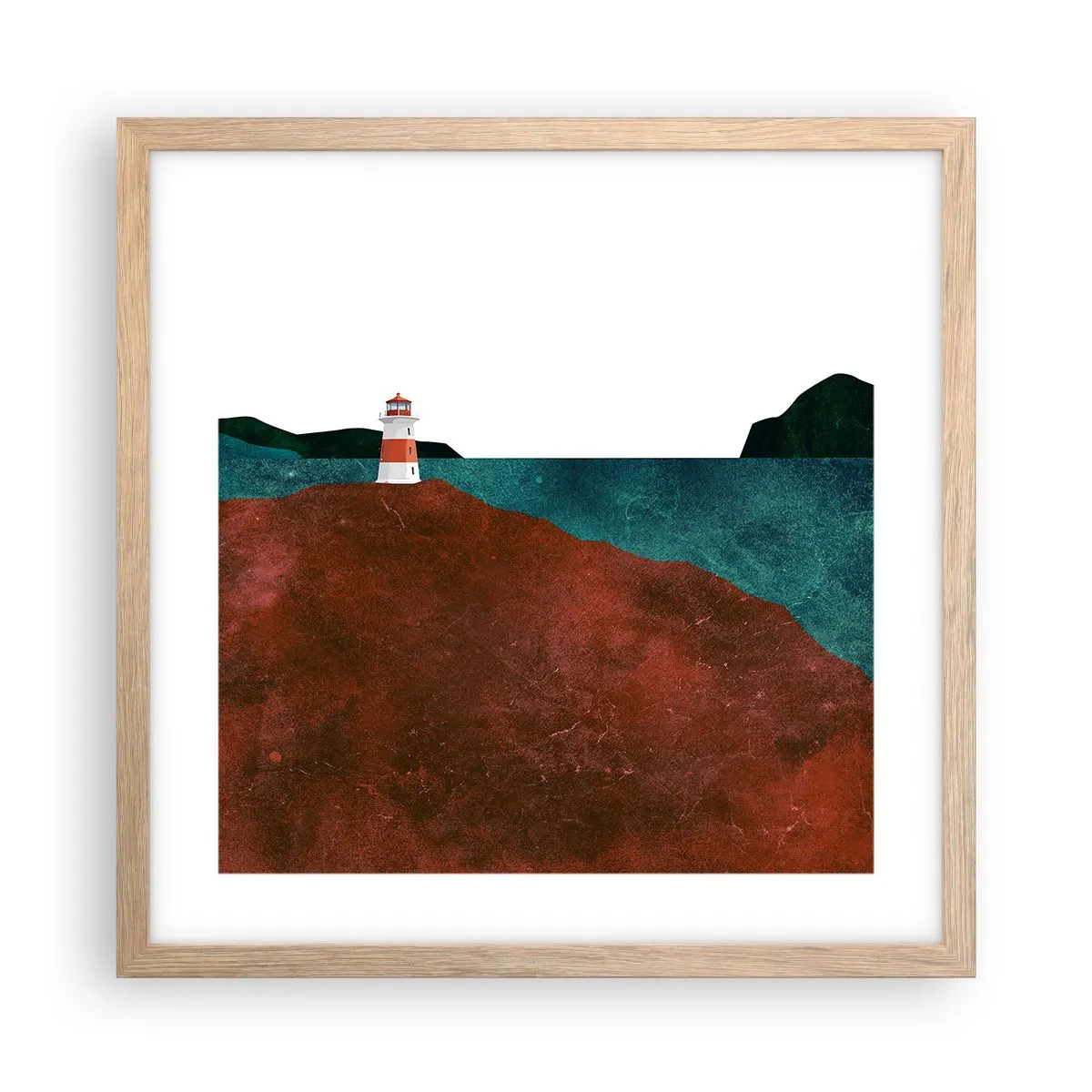 Poster in einem Rahmen aus heller Eiche - Aufs Meer starren - 40x40 cm