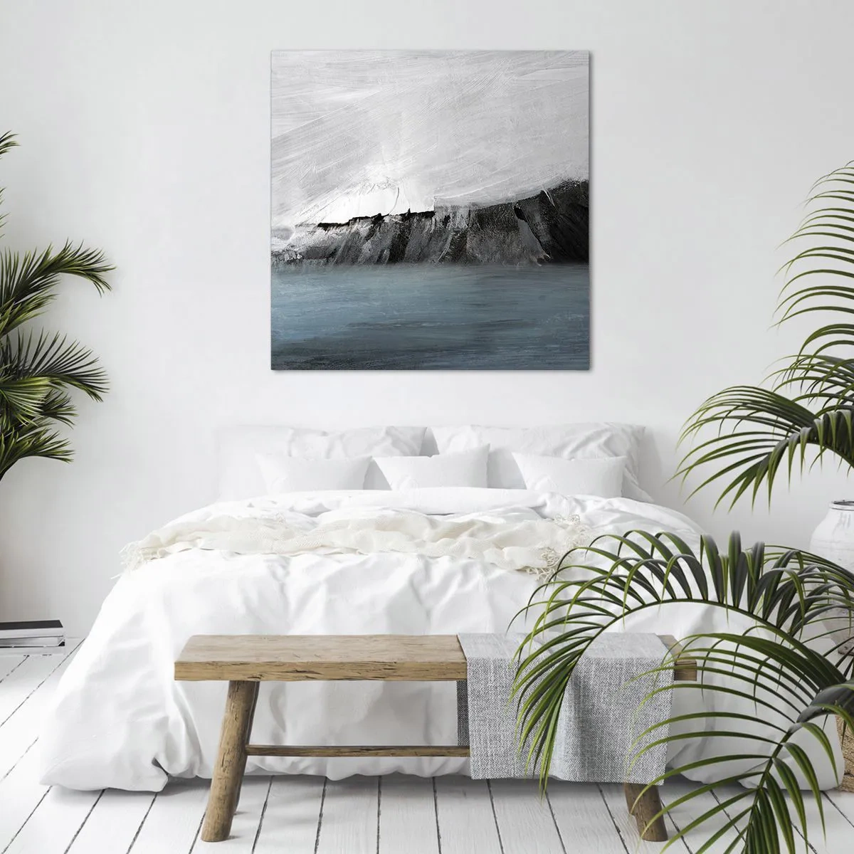 Bild auf Leinwand - Leinwandbild - Wasser – Erde: Kampf der Naturelemente - 40x40 cm