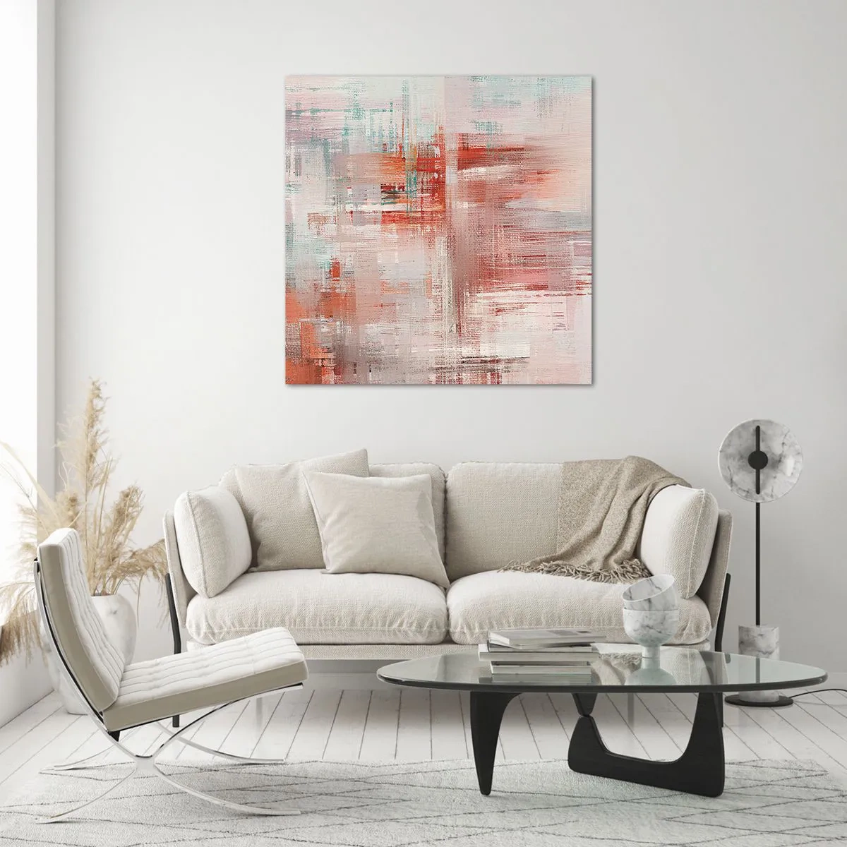 Glasbild - Bild auf glas - Dunstig. Aber rosa - 70x70 cm