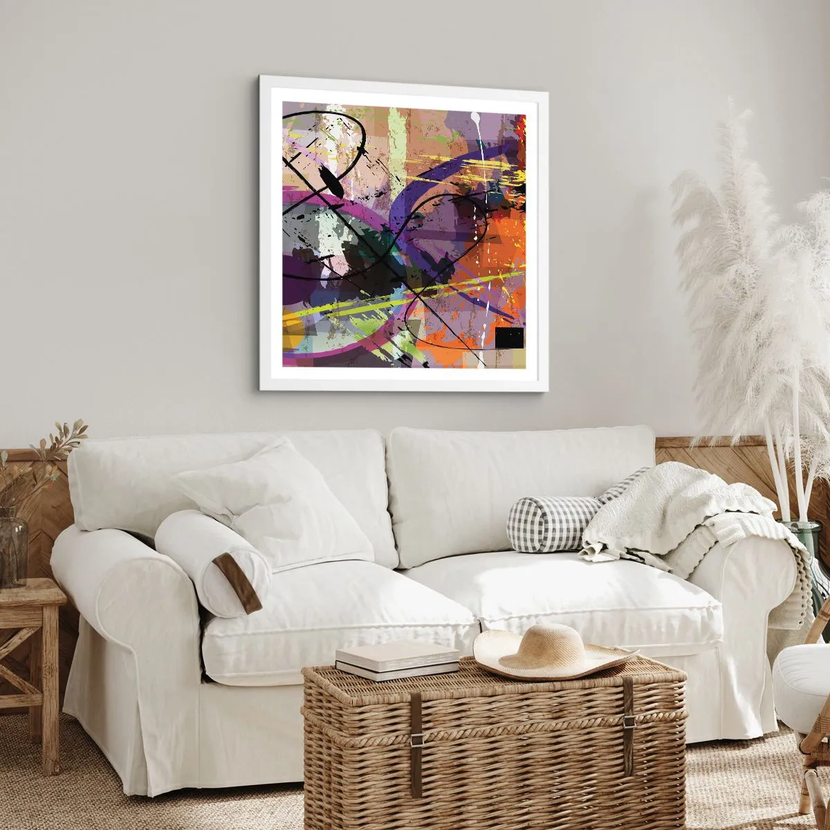 Poster in einem weißen Rahmen - Du kannst geradeaus oder umhergehen - 40x40 cm