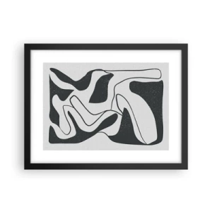 Poster in einem schwarzem Rahmen - Abstraktes Spiel im Labyrinth - 40x30 cm