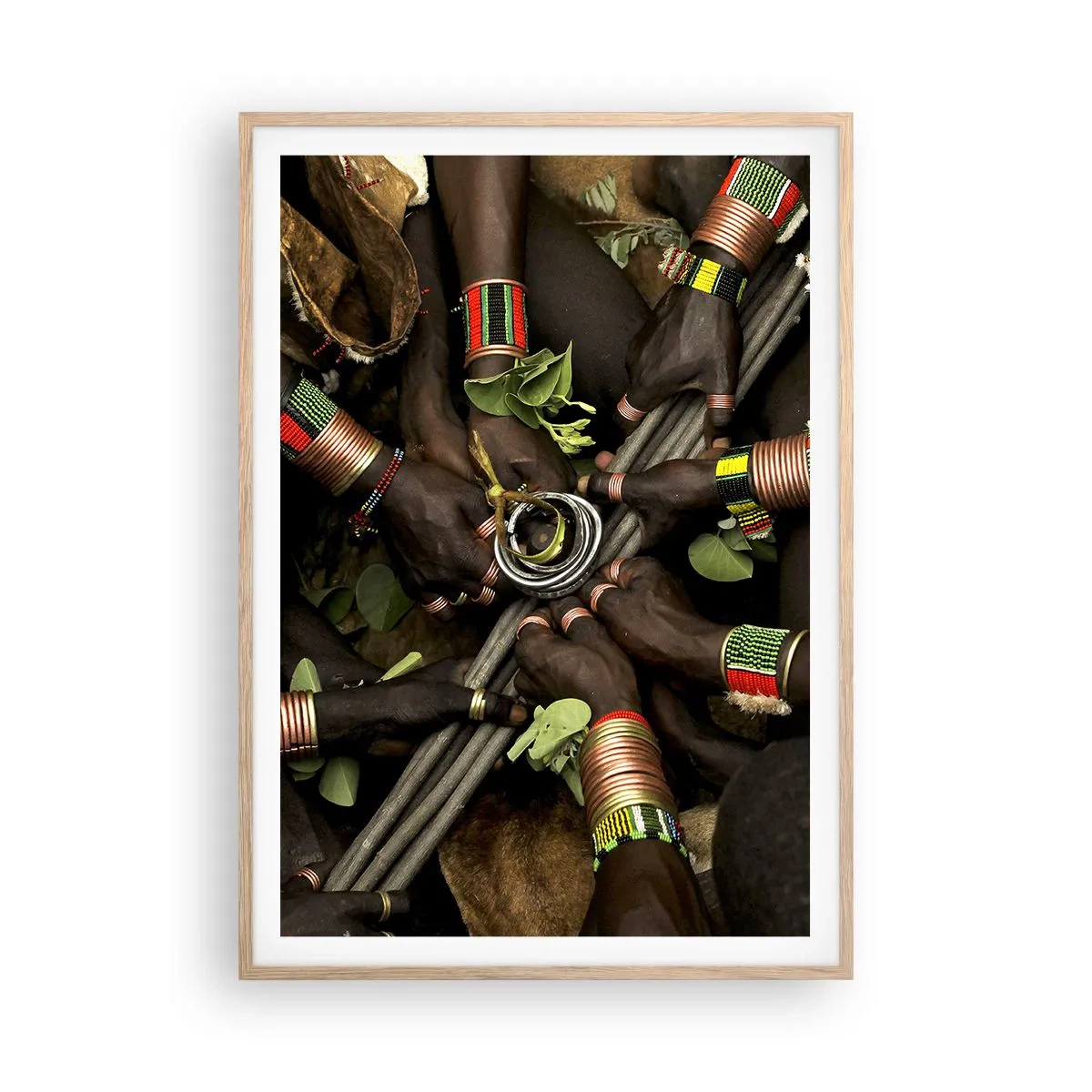 Poster in einem Rahmen aus heller Eiche - Wir sind zusammen - 70x100 cm