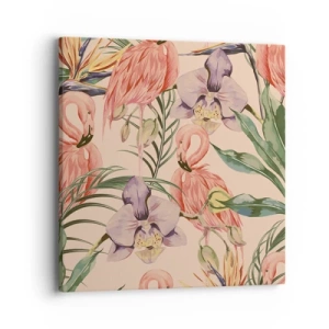 Bild auf Leinwand - Leinwandbild - Rosa Ballett in Blumen - 40x40 cm