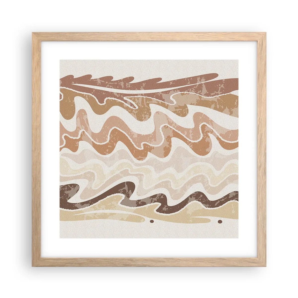 Poster in einem Rahmen aus heller Eiche - Gute Energie – gute Gefühle - 40x40 cm