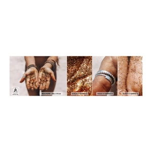 Fototapeten Muster Selbstklebend Deluxe Sticker - Ein Geschenk für dich - Frauenhände, Boho, Gold - 100x30 cm