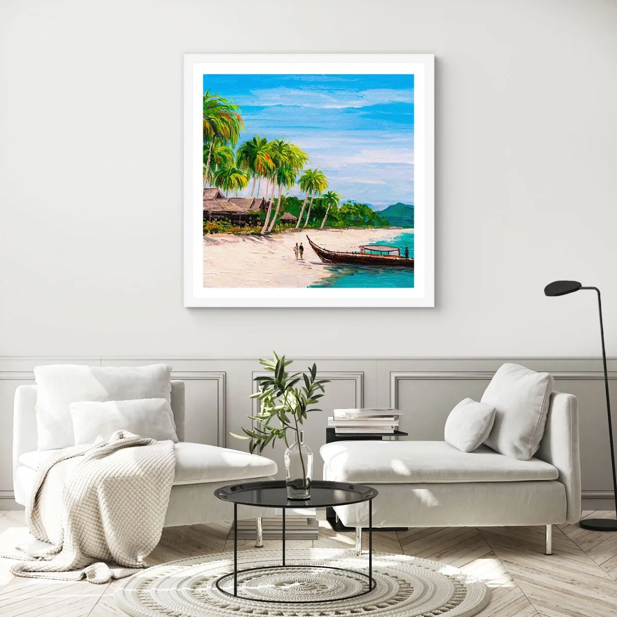 Poster in einem weißen Rahmen - Exotischer Traum - 60x60 cm