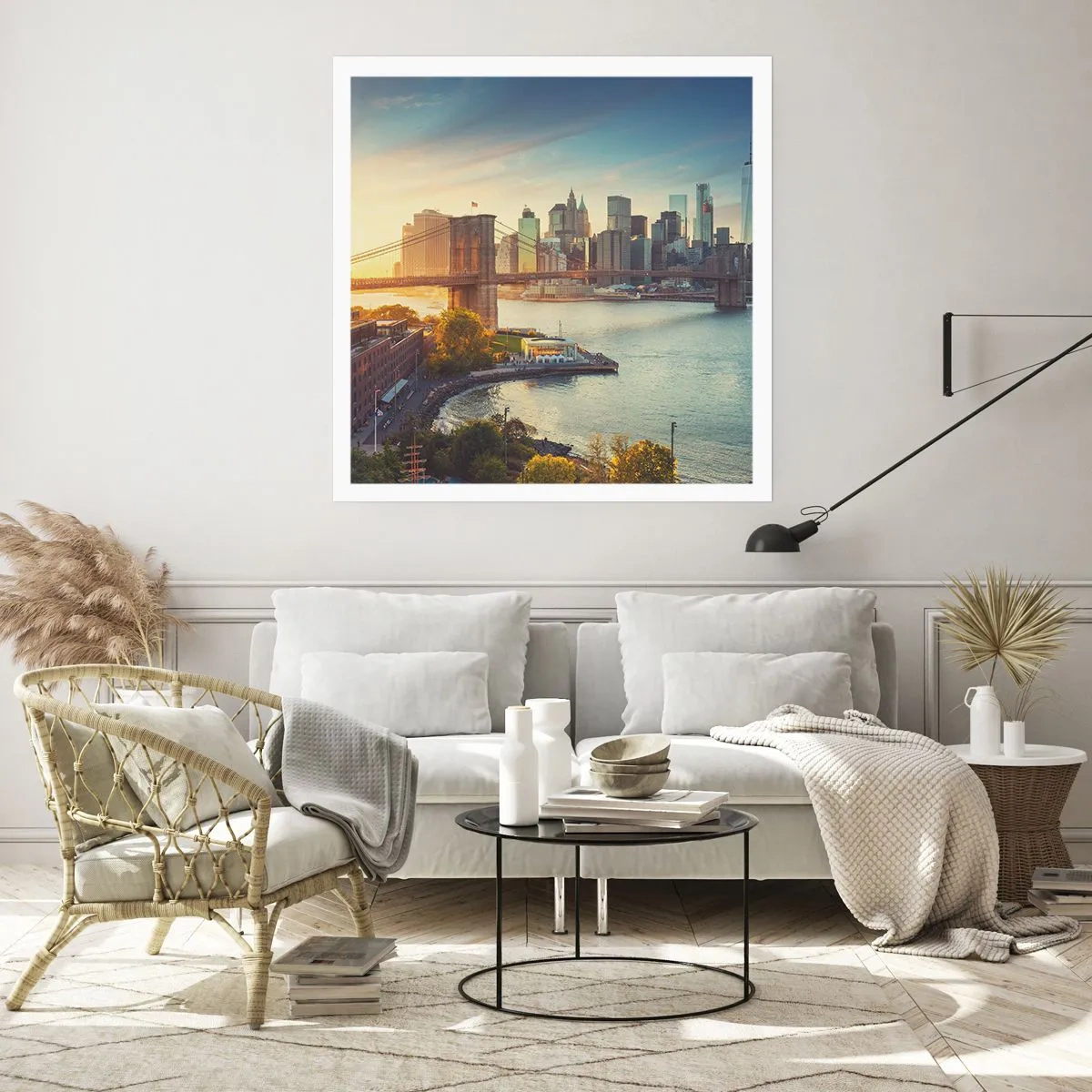 Poster - Morgendämmerung der Großstadt - 40x40 cm