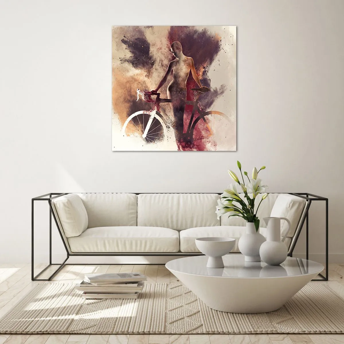 Glasbild - Bild auf glas - Eine Fahrradseele in Marmorformen - 40x40 cm