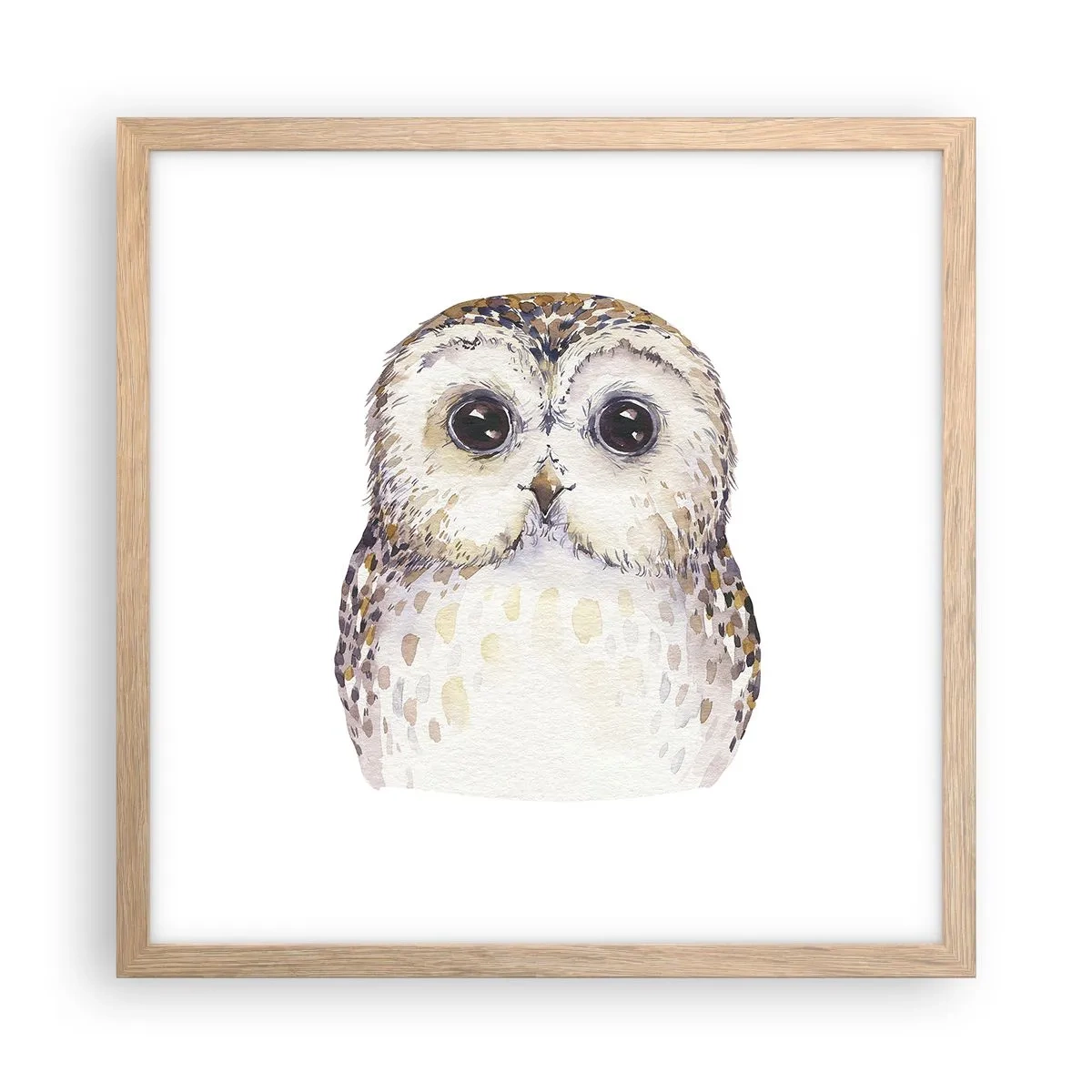 Poster in einem Rahmen aus heller Eiche - Schau mir in die Augen - 40x40 cm
