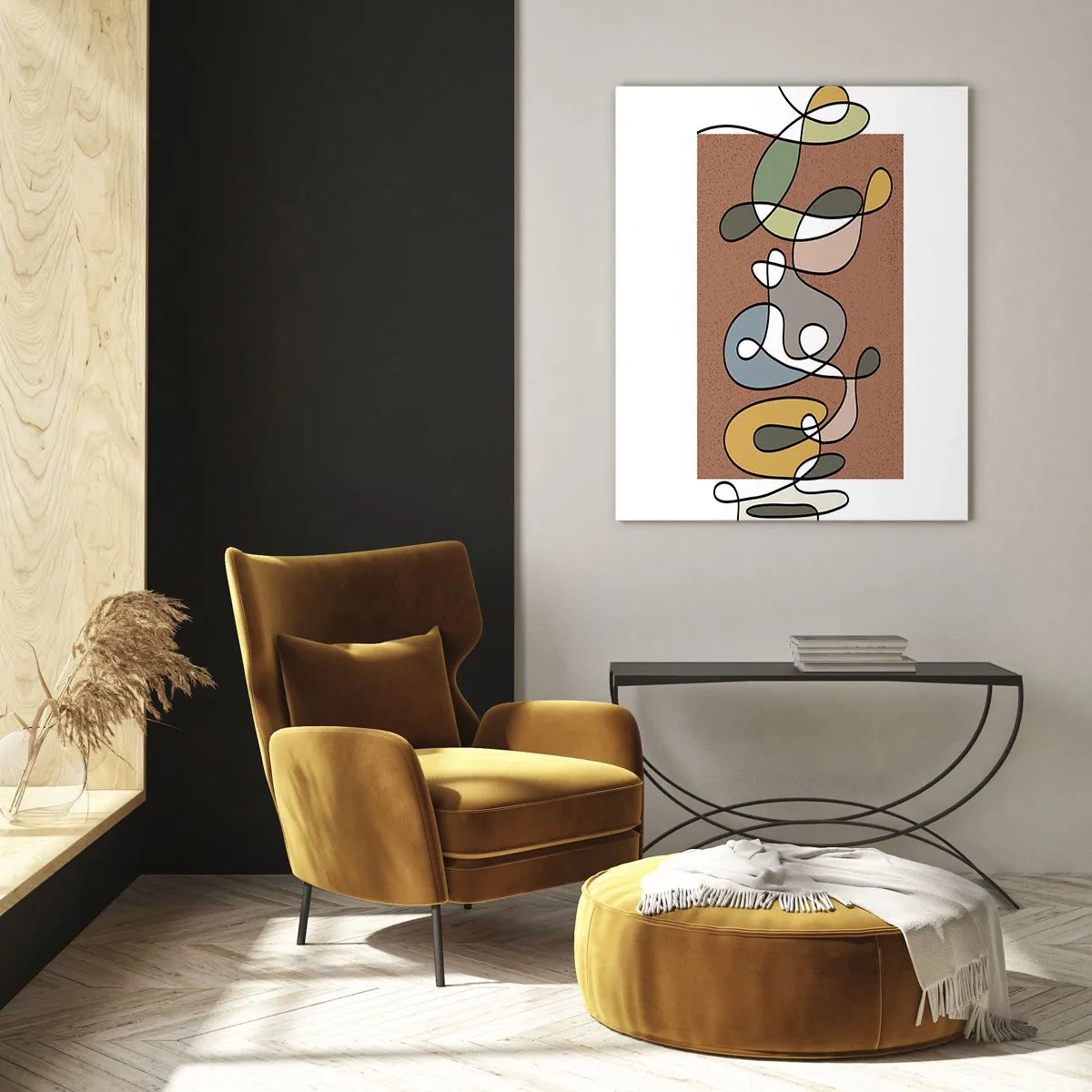 Glasbild - Bild auf glas - Bunte Abstraktion mit Punkten und Linien - 80x120cm - Abstraktion, die ein Lächeln wert ist - Moderne Wanddekoration für Wohnzimmer und Schlafzimmer ARTTOR