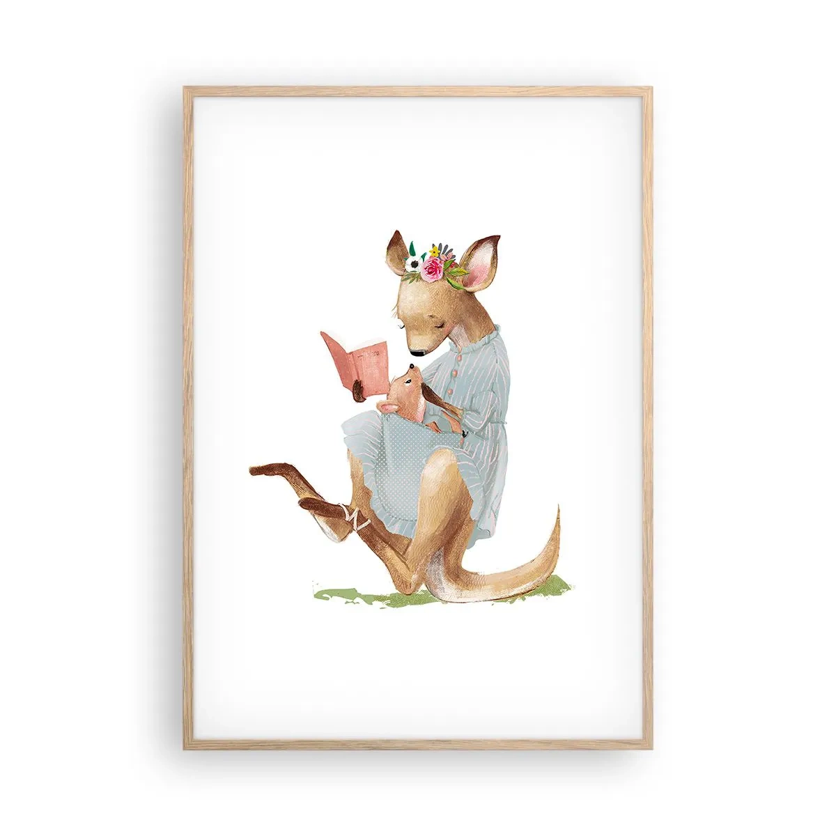 Poster in einem Rahmen aus heller Eiche - Lies mir vor Mama - 70x100 cm