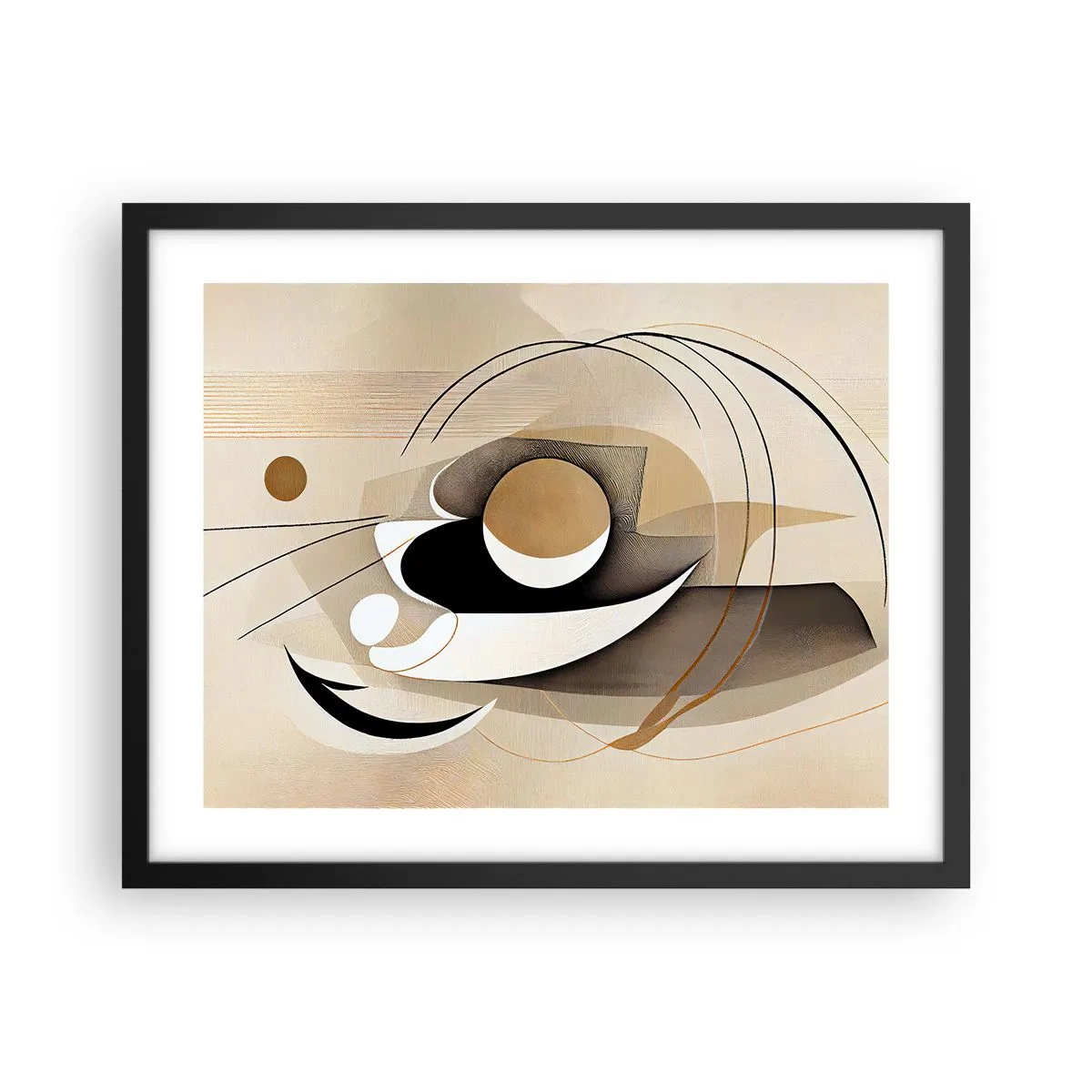 Poster in einem schwarzem Rahmen - Komposition: die Essenz des Wortes - 50x40 cm