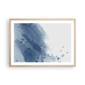 Poster in einem Rahmen aus heller Eiche - Blauer Tüll - 70x50 cm