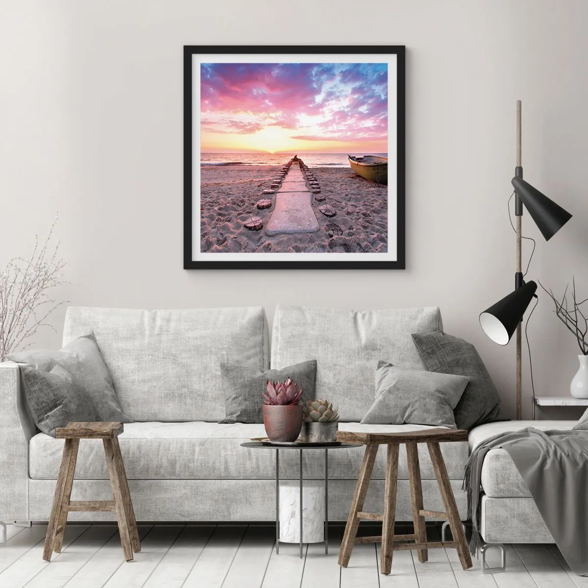 Poster in einem schwarzem Rahmen - Ein Moment tiefer Erfahrung - 50x50 cm