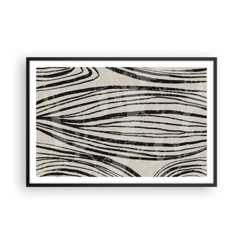 Poster in einem schwarzem Rahmen - Linienpool - 91x61 cm