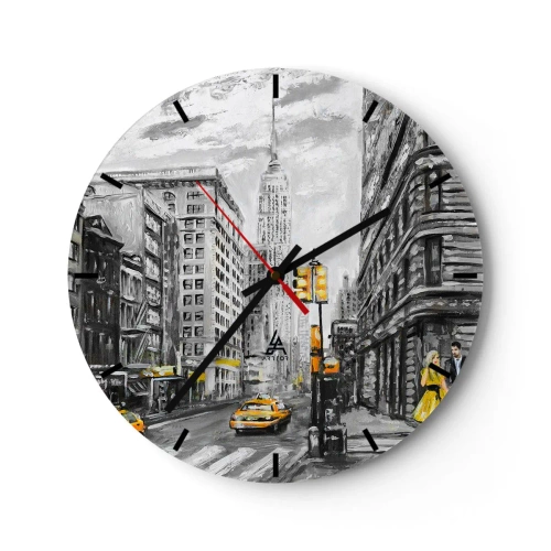 Wanduhr - Glasuhr - Eine New Yorker Geschichte - 40x40 cm