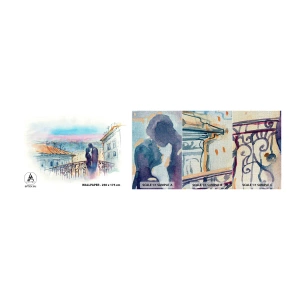 Fototapeten Muster Premium Canvas - Paris-Liebhaber - Die Architektur, Stadt, Liebespaar - 100x30 cm