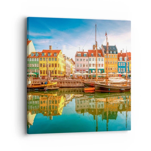 Bild auf Leinwand - Leinwandbild - Glatt wie ein Spiegel über dem Wasser - 40x40 cm