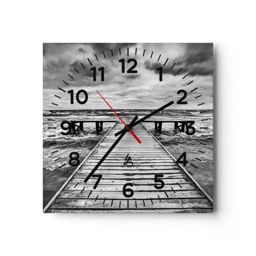 Wanduhr - Glasuhr - Ich warte darauf, dass der Wind wegjagt... - 30x30 cm