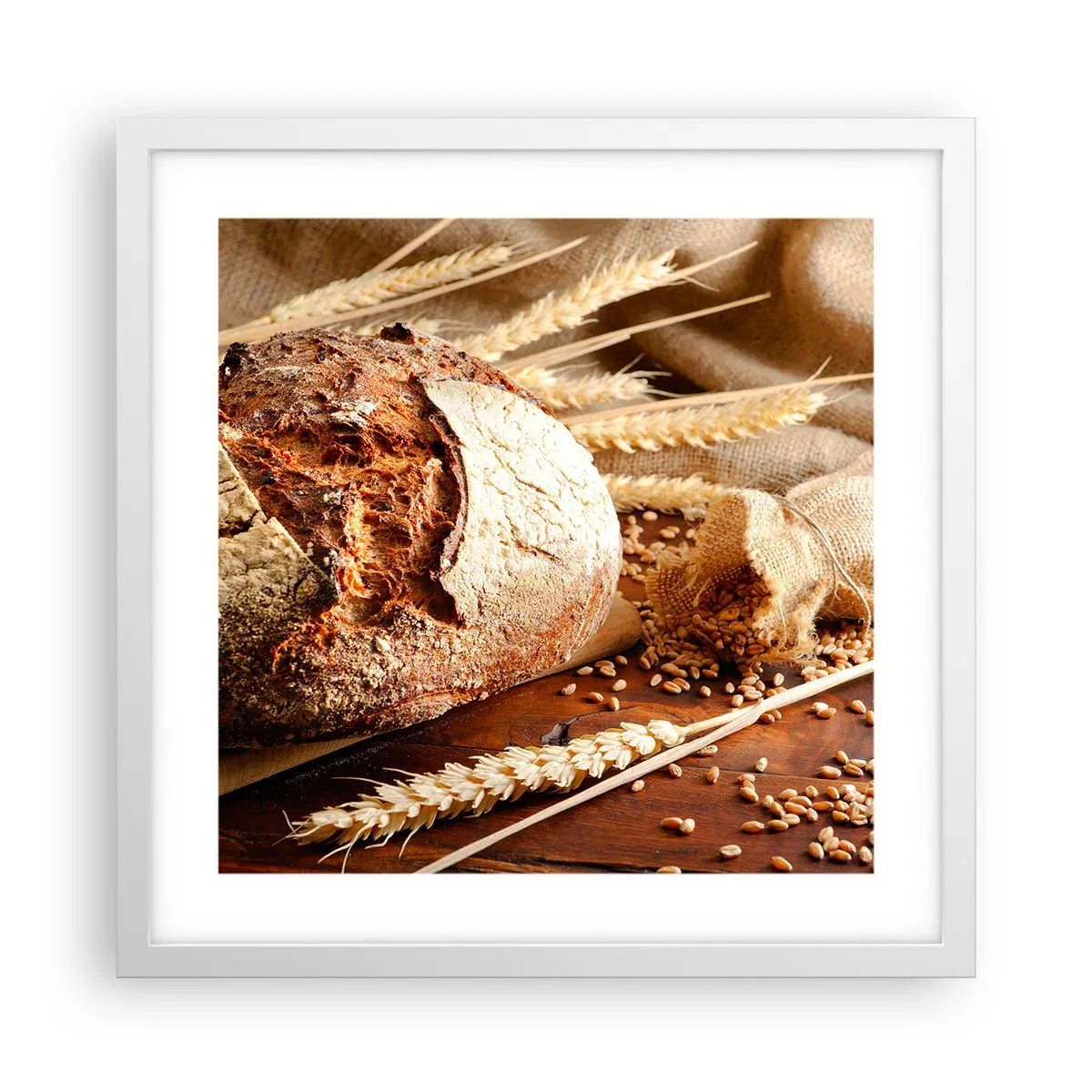 Poster in einem weißen Rahmen - Appetitanregend, duftend, knackig - 40x40 cm