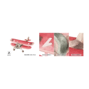 Fototapeten Muster Selbstklebend Deluxe Sticker - Bereit für Höhenflüge - Flugzeug, Kinder, Jahrgang - 100x30 cm