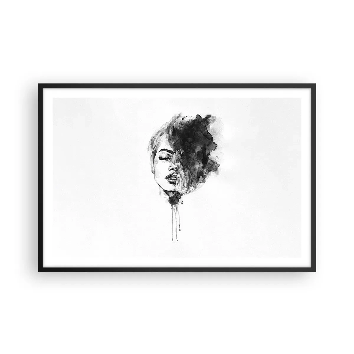 Poster in einem schwarzem Rahmen - Wovon träumt das Mädchen - 91x61 cm