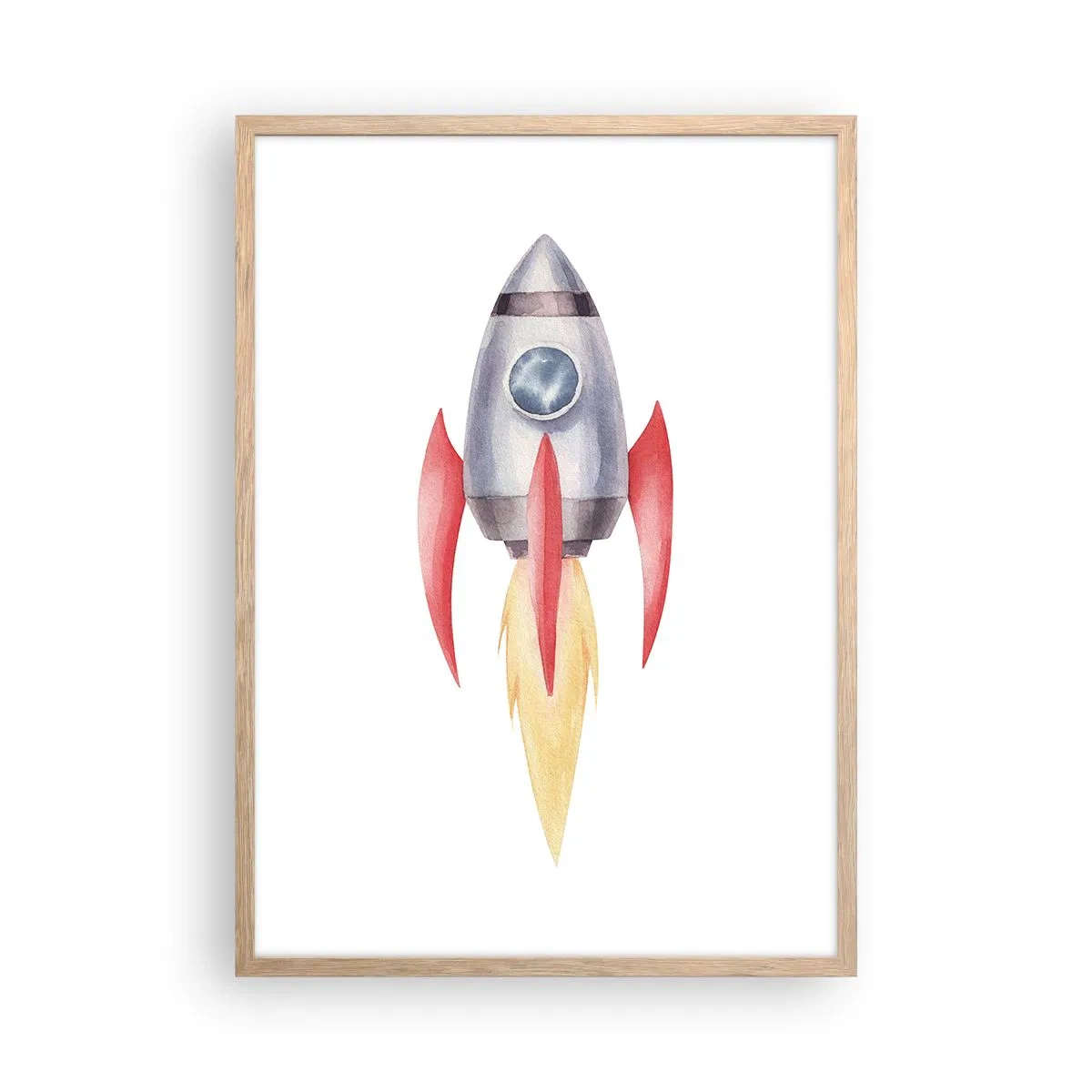 Poster in einem Rahmen aus heller Eiche - Höher, schneller, weiter - 50x70 cm