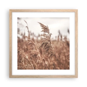 Poster in einem Rahmen aus heller Eiche - Auf den Feldern ist es schon Herbst - 40x40 cm