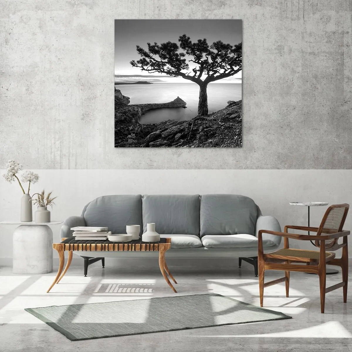 Glasbild - Bild auf glas - Stille bis zum Horizont - 70x70 cm